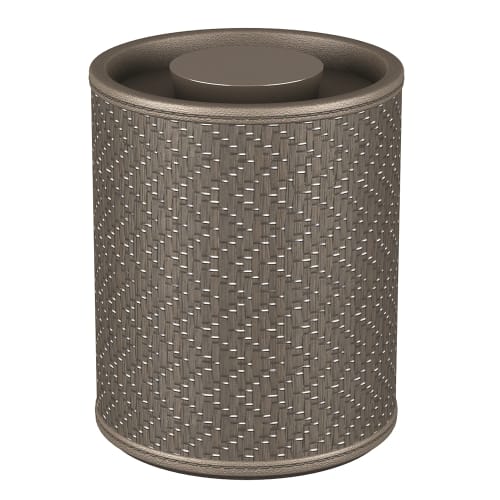 Chevron Round Canister, Gray